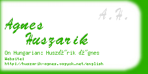 agnes huszarik business card